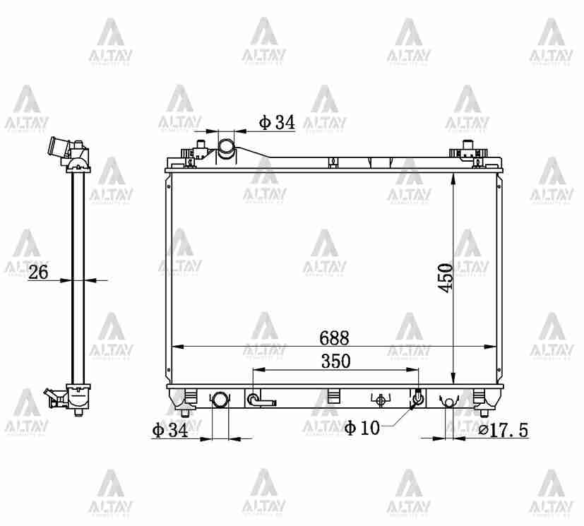 Suzuki Vitara Su Radyatörü 2005-2015 Radyatör Su . Ddıs 26mm A-t Brazıng OEM 17700-67J10